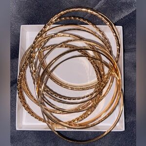 12pt gold bangle set